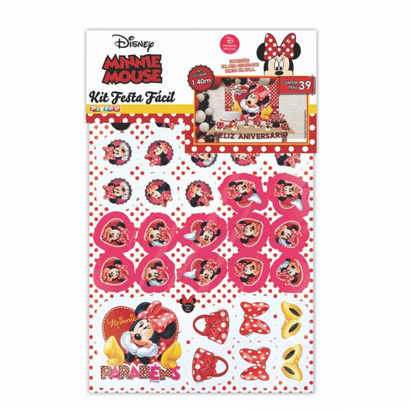 Kit Festa Infantil Minnie Mouse, Piffer - PT 1 UN