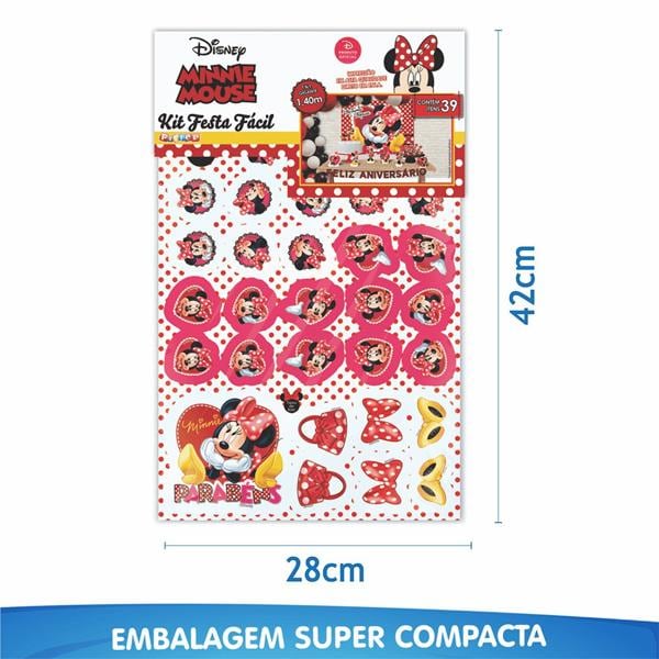 Kit Festa Infantil Minnie Disney, Piffer - PT 1 UN