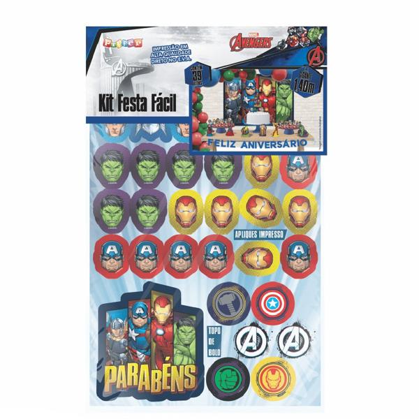 Kit Festa Infantil Vingadores Avengers Marvel, Piffer - PT 1 UN