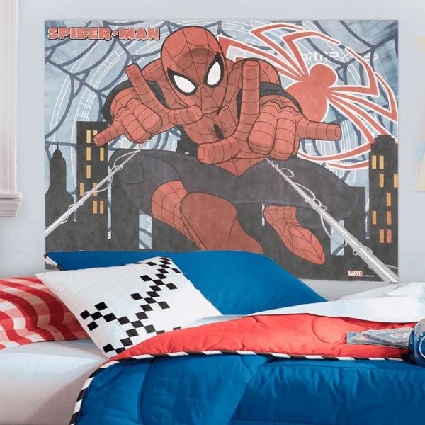 Painel Decorativo para Festa Infantil Homem Aranha Spiderman Marvel, em TNT, Piffer - PT 1 UN