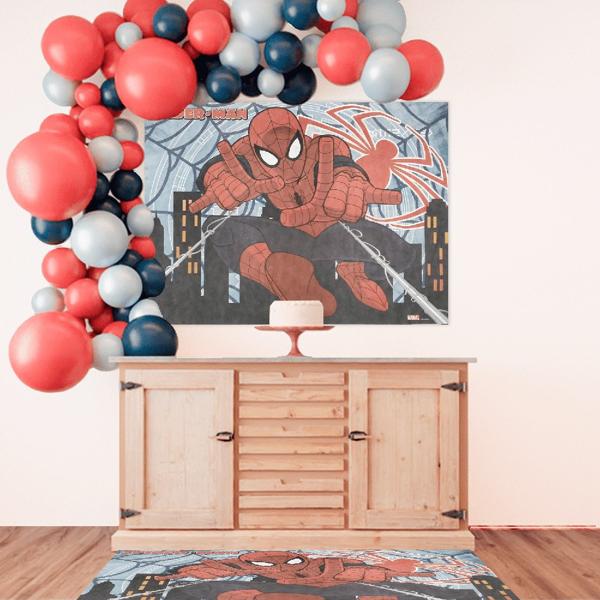 Painel Decorativo para Festa Infantil Homem-Aranha, em TNT, Piffer - PT 1 UN