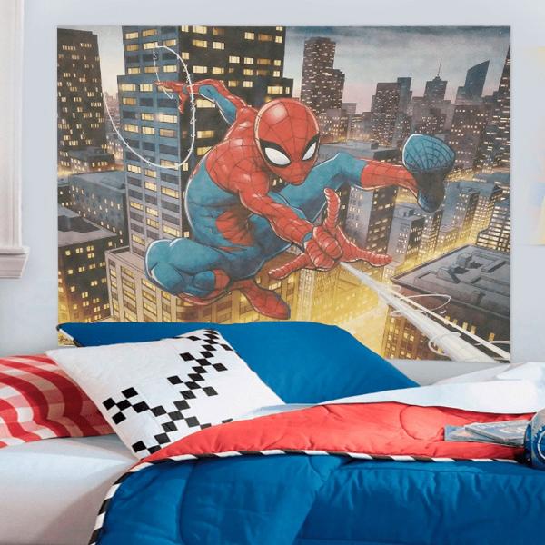 Painel Decorativo para Festa Infantil Homem Aranha Spiderman Marvel, em TNT, Piffer - PT 1 UN