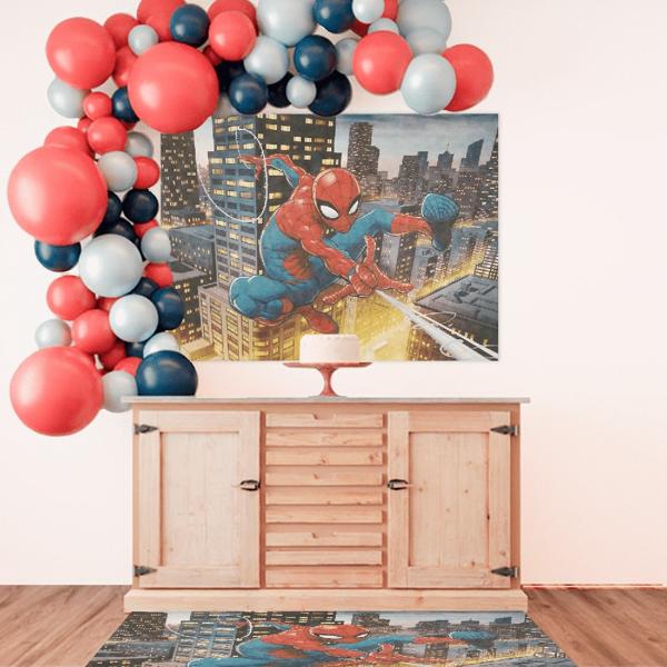 Painel Decorativo para Festa Infantil Homem-Aranha, em TNT, Piffer - PT 1 UN