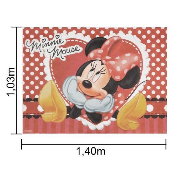 Painel Decorativo para Festa Infantil Minnie Mouse, em TNT, Piffer - PT 1 UN