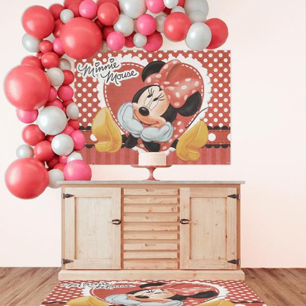 Painel Decorativo para Festa Infantil Minnie Disney, em TNT, Piffer - PT 1 UN