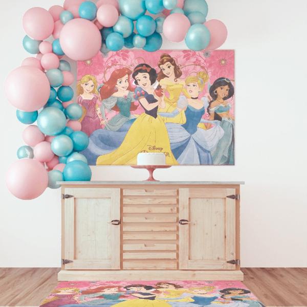 Painel Decorativo para Festa Infantil Princesas Disney, em TNT, Piffer - PT 1 UN