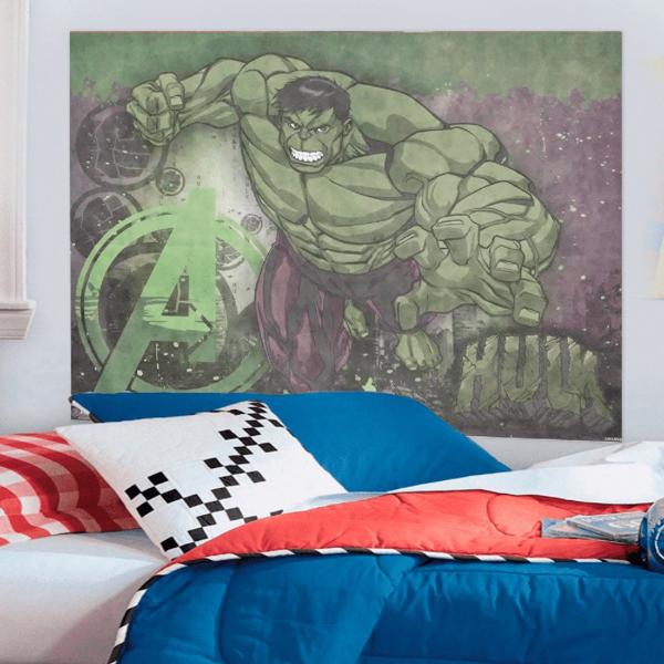 Painel Decorativo para Festa Infantil Vingadores Avengers Marvel Hulk, em TNT, Piffer - PT 1 UN