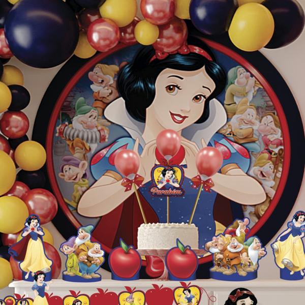 Decoração de Mesa Infantil Branca de Neve, Piffer - PT 1 UN