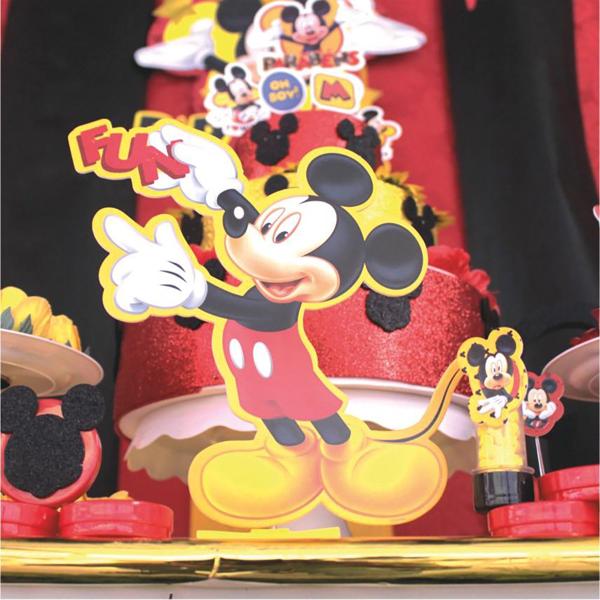 Decoração de Mesa Infantil Mickey Disney, Piffer - PT 1 UN