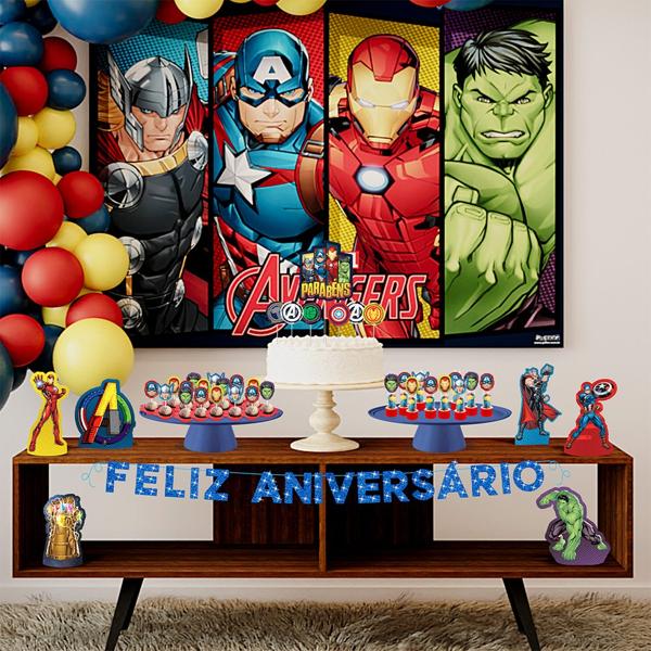 Decoração de Mesa Infantil Vingadores Avengers Marvel, Piffer - PT 1 UN