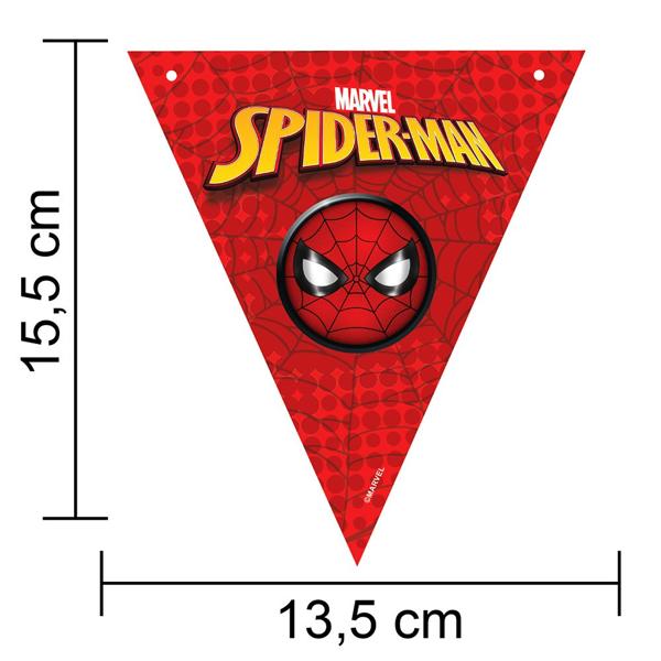 Faixa Decorativa de Aniversário Homem Aranha Spiderman Marvel, Piffer - PT 1 UN