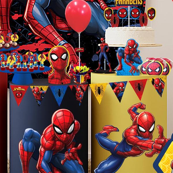 Faixa Decorativa de Aniversário Homem Aranha Spiderman Marvel, Piffer - PT 1 UN