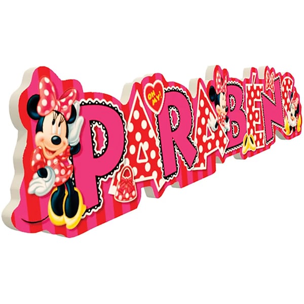 Decoração de Mesa Infantil "Parabéns", Minnie Disney, Piffer - PT 1 UN