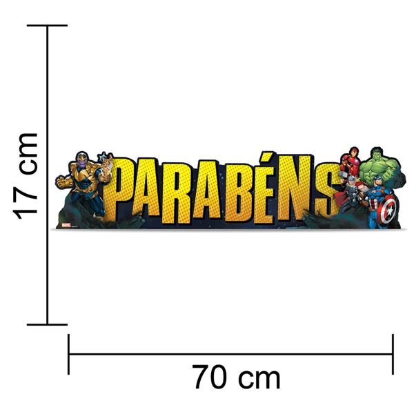 Decoração de Mesa Infantil "Parabéns", Os Vingadores, Piffer - PT 1 UN