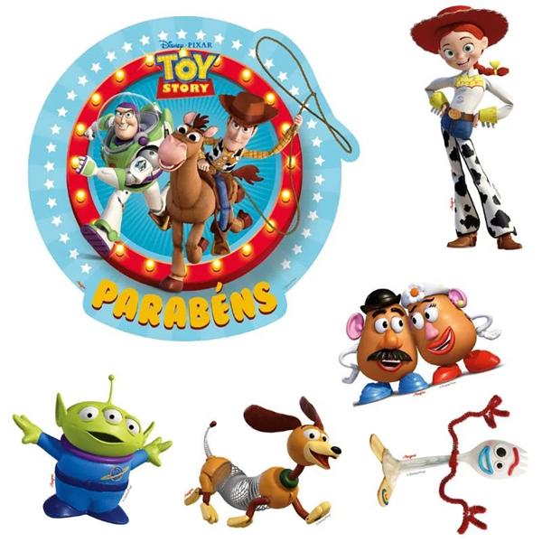 Topos de Bolo Infantil, Toy Story Disney Pixar, Regina Festas - PT 6 UN