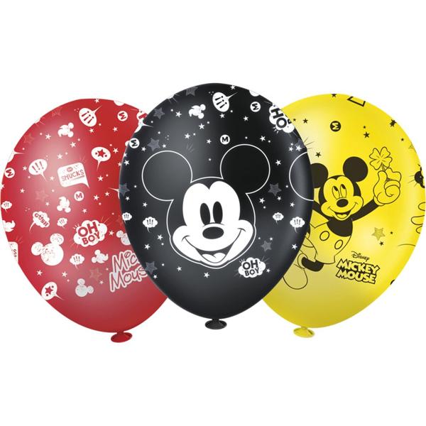 Balões de Aniversário, Mickey Mouse Clássico, Premium, Látex, 12", Regina Festas - PT 10 UN