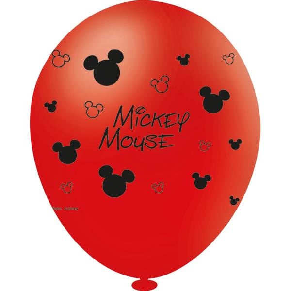 Balões de Aniversário, Mickey Mouse, Látex, 9", Regina Festas - PT 25 UN