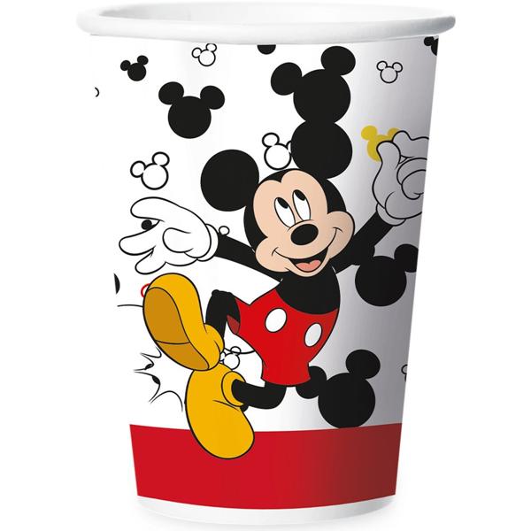 Copo de papel, Mickey Disney, 180Ml, Regina Festa - PT 12 UN