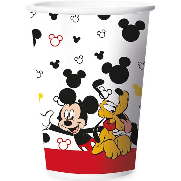 Copo de papel, Mickey Disney, 180Ml, Regina Festa - PT 12 UN