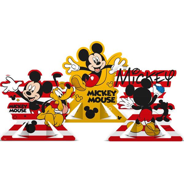 Decoração de Mesa Infantil Mickey Disney, Regina Festas - PT 6 UN