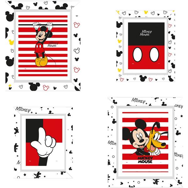 Quadro Decorativo Mickey Mouse, Regina Festas - PT 4 UN