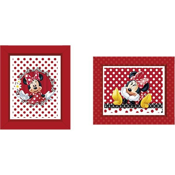 Quadro Decorativo Minnie Mouse Vermelha, Regina Festas - PT 4 UN