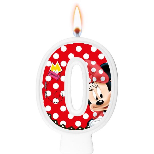 Vela de Aniversário Minnie Disney, Número 0, Regina Festas - PT 1 UN