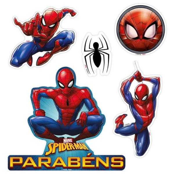 Topos de Bolo Infantil, Homem-Aranha, Regina Festas - PT 5 UN