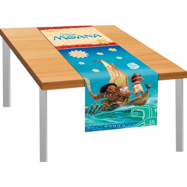 Toalha de Mesa Infantil Trilho, Moana, 40cm x 200cm, Regina Festas - PT 1 UN