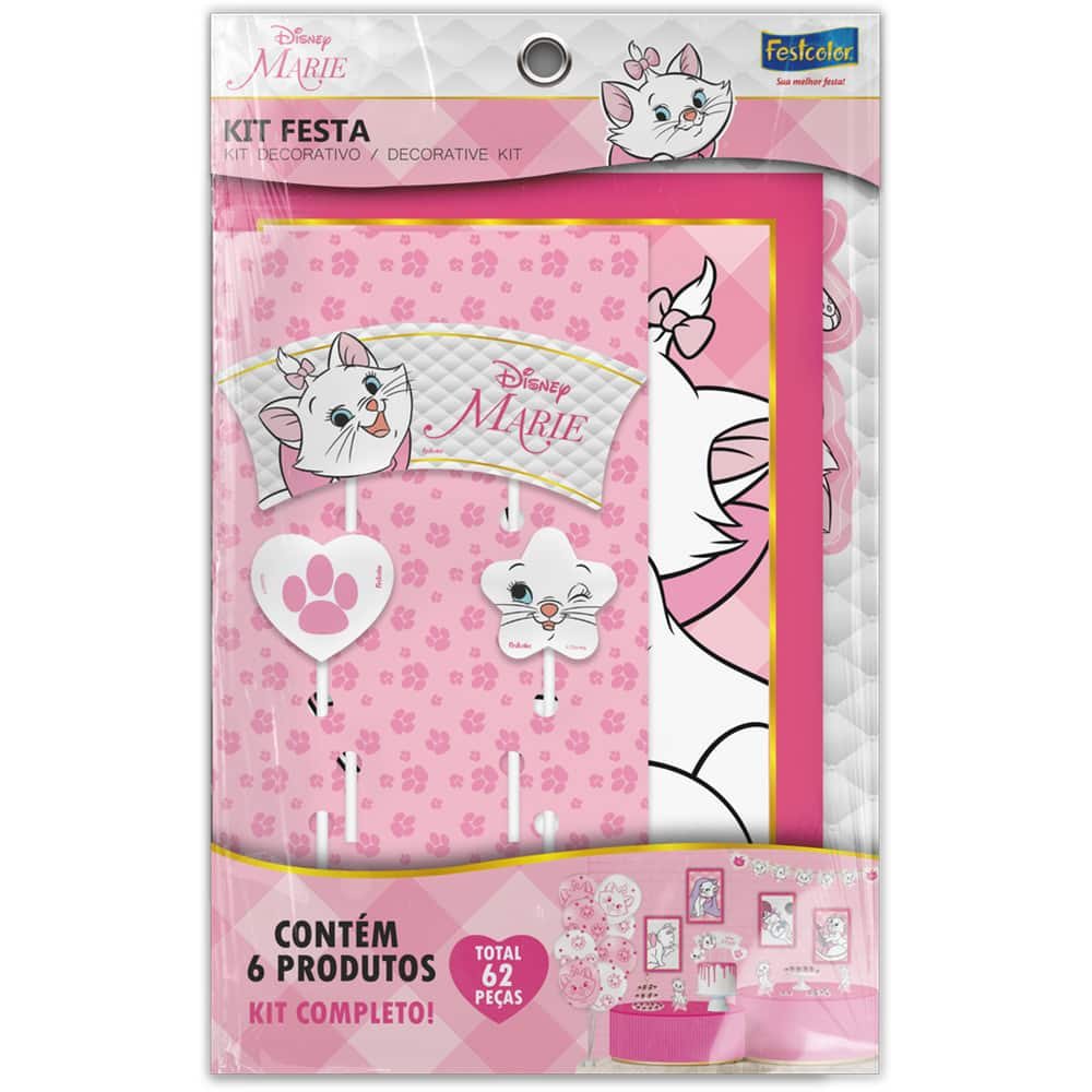 Kit Decoração para Festa Gatinha Marie *LEIA A DESCRIÇÃO*