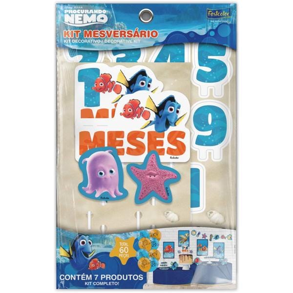 Kit mesversário, Procurando Nemo, Festcolor - PT 1 UN