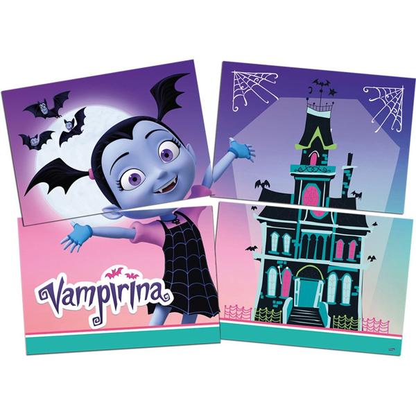 Painel Decorativo para Festa Infantil Vampirina, 4 partes, Festcolor - PT 1 UN