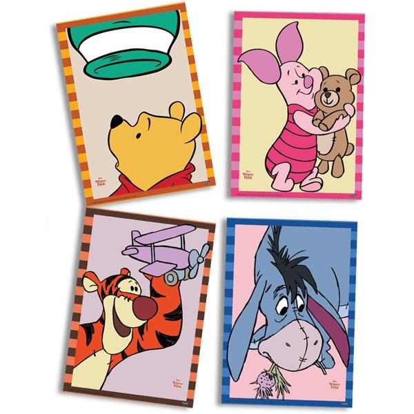 Quadro decorativo, Ursinho Pooh Disney, Festcolor - PT 4 UN