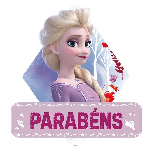 Placa de Aniversário Disney, Frozen, em MDF, Grinfest - PT 1 UN