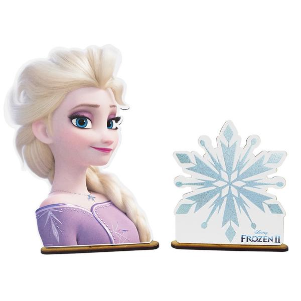 Enfeites de Mesa Infantil Elsa, Frozen, em MDF, Grinfest - PT 2 UN