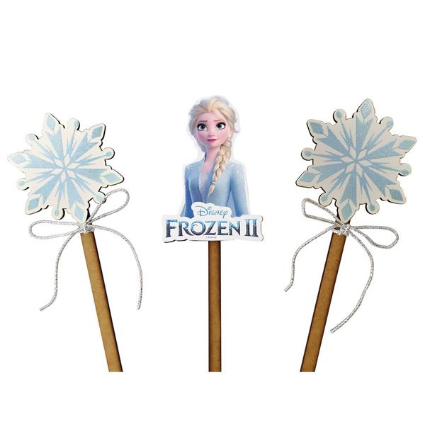 Palito Decorativo Elsa, Frozen, em MDF, Grinfest - PT 3 UN