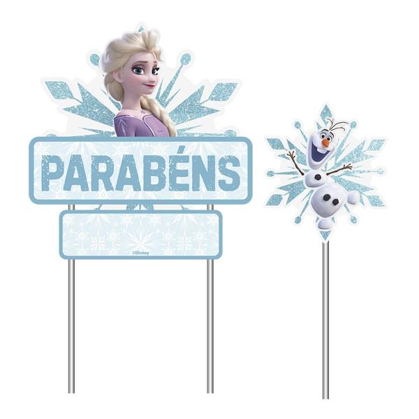 Topo de Bolo Infantil Frozen, em MDF, Piffer - PT 3 UN