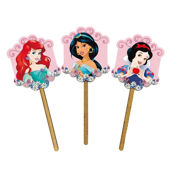 Palito Decorativo Princesas Disney, em MDF, Grinfest - PT 3 UN