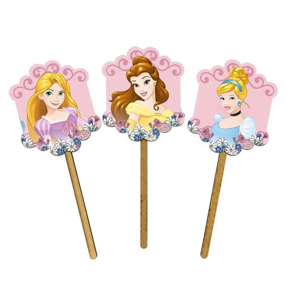 Palito Decorativo Princesas Disney, em MDF, Grinfest - PT 3 UN