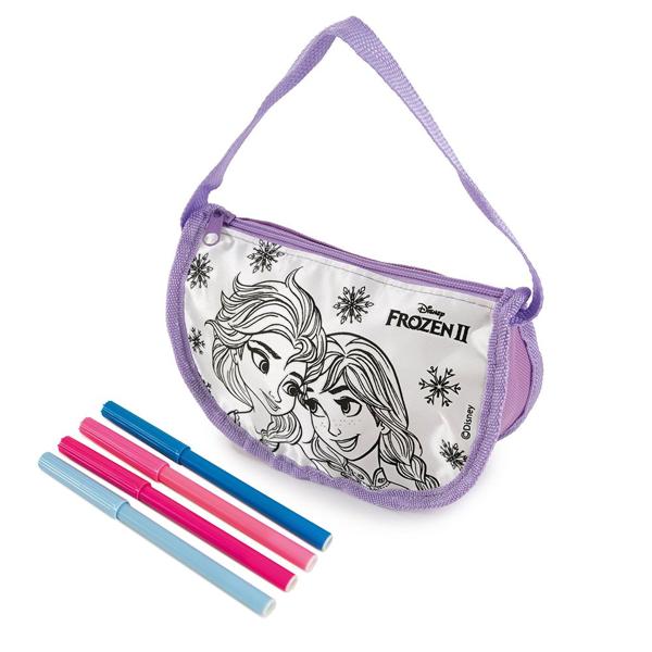 Bolsa para Colorir, Frozen, com Alças e 4 Canetas, Cromus - PT 4 UN