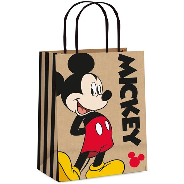 Sacola de Papel Kraft Mickey Mouse, Média, Cromus - 1 UN