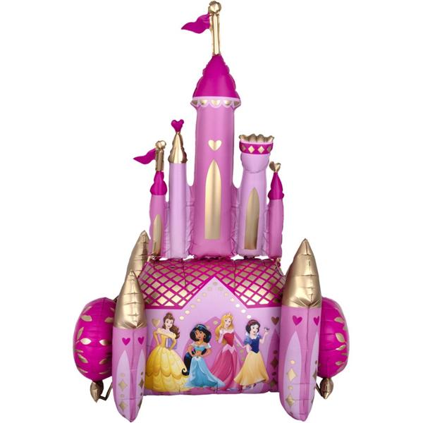 Balão de Aniversário, Castelo das Princesas Disney, Metalizado, 55", Cromus - PT 1 UN