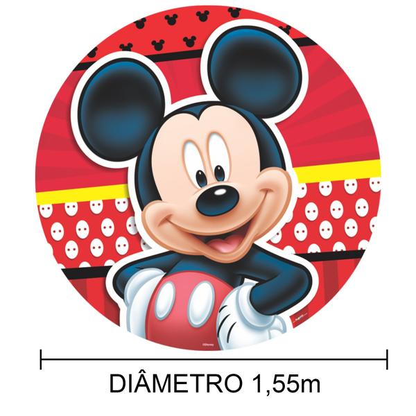 Painel Decorativo para Festa Infantil Mickey Disney, Redondo, Piffer - PT 1 UN