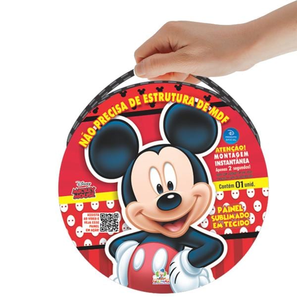 Painel Decorativo para Festa Infantil Mickey Mouse, Redondo, Piffer - PT 1 UN