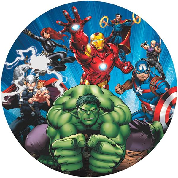 Painel Decorativo para Festa Infantil Vingadores Avengers Marvel, Redondo, Piffer - PT 1 UN