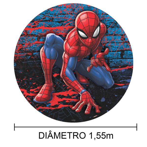 Painel Decorativo para Festa Infantil Homem-Aranha, Redondo, Piffer - PT 1 UN