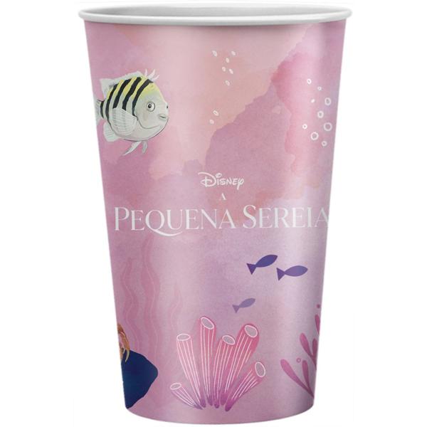 Copo para Festa Infantil, A Pequena Sereia, 180ml, Regina Festas - PT 8 UN