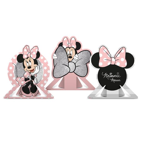 Decoração de Mesa Infantil Minnie Disney Rosa, Regina Festas - PT 6 UN