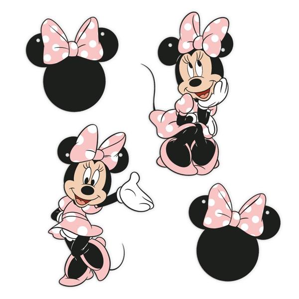 Faixa Decorativa de Aniversário "Parabéns" Minnie Mouse, Rosa, Regina Festas - 1 UN