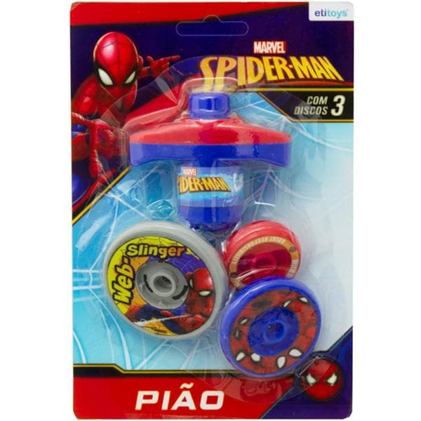 Pião pirâmide, Homem Aranha Spiderman Marvel, YD-512, Etihome - BT 1 UN